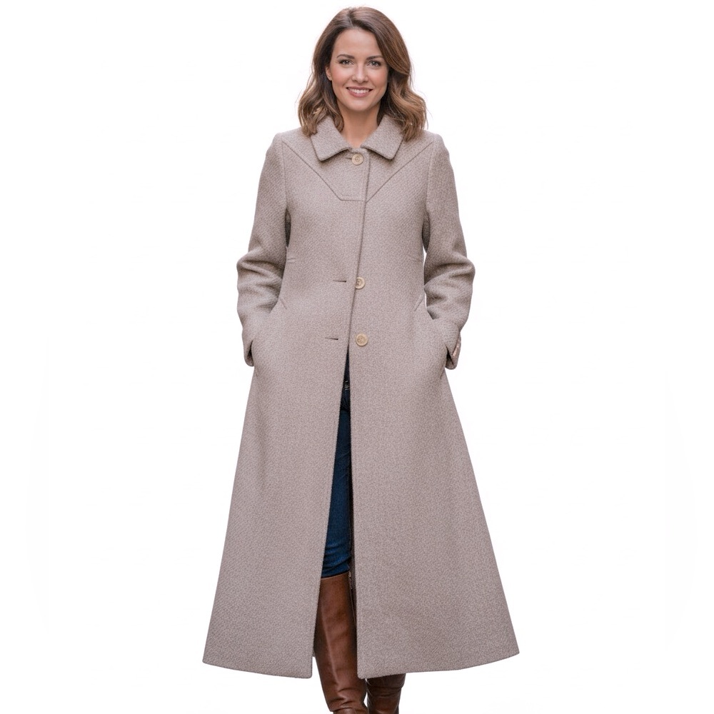 FAIRWEATHER Women’s Wool Button Down Winter Trench Coat